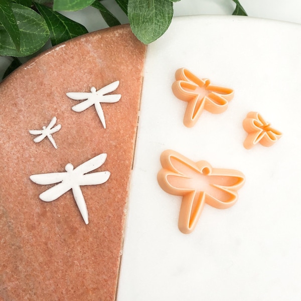 Clay Cutter Dragonfly • Polymer Clay Cutters • Sharp Cutting Edge • Jewellery Earring Design • Insects | Animals • UK Shape Tools