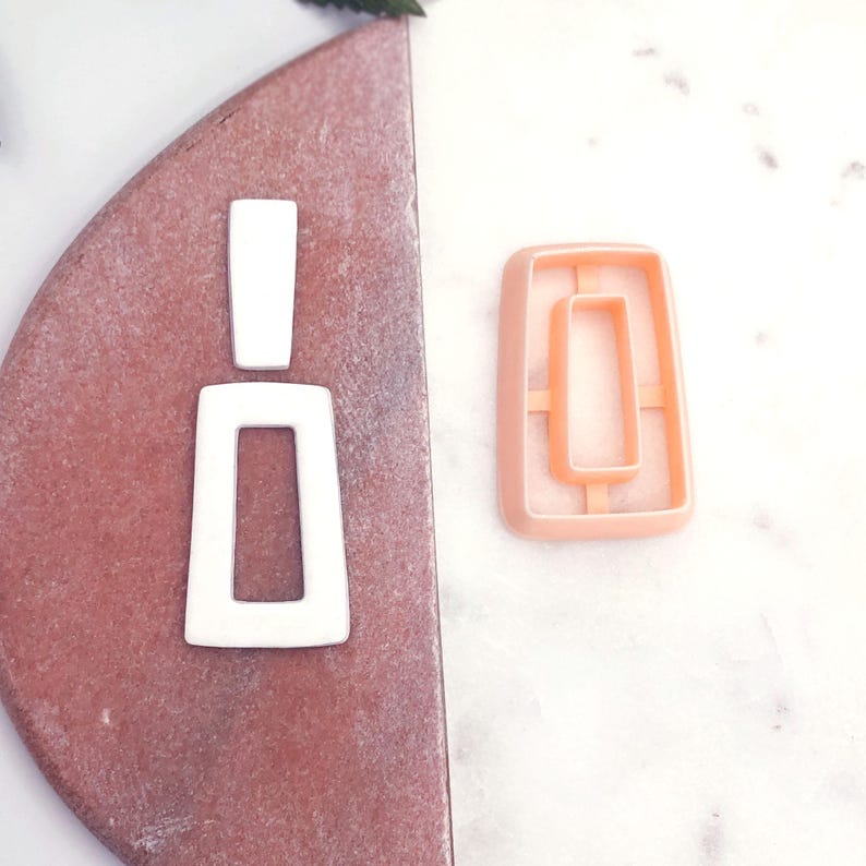 A slight tapered rectangle clay cutter donut
