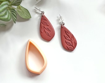 Leaf Clay Cutter Teardrop, Raindrop Spring Drop Shape with Sharp Cutting Edge • Earring and Jewellery Pendant Makers Polymer Clay Tools UK