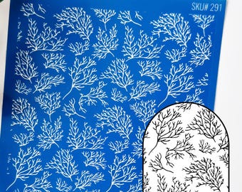 Coral Silkscreen Stencil. Flowing Reef Print Silk Screen for Polymer Clay Earring & Jewellery Making, Cookies and Cupcake Baking Art UK