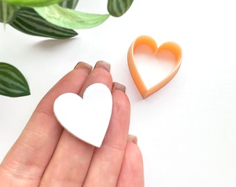 Heart Clay Cutter Classic Love-Heart Shape Valentine Mould for Earring & Pendant Makers Polymer Clay Tools - Mini to Large Sizes.