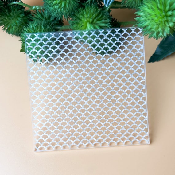Fish Scale Texture Stamp: Acrylic Clear Stamping Plate for Polymer Clay Jewellery Makers