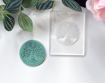 Tree of Life Texture Stamp: Clear Acrylic Polymer Clay Tools For Pendant, Earring Makers