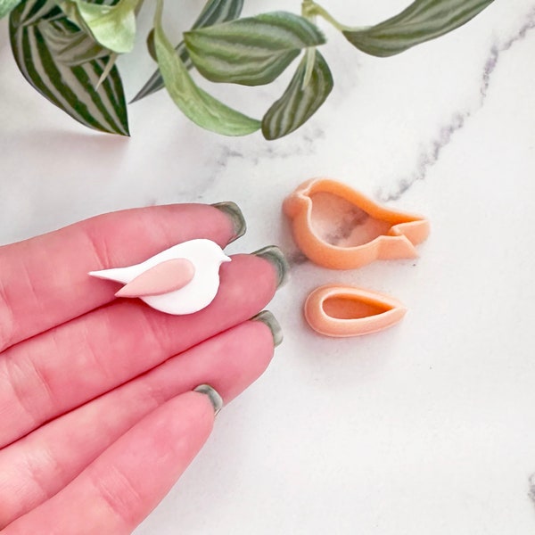 Love Bird & Wing Clay Cutter Set • Choose Single or Mirror Version • Christmas Robin Jewellery Pendant and Earring Makers Polymer Clay Tools