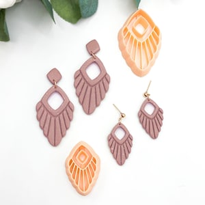 Cortador de arcilla en forma de abanico Art Deco: herramienta para cortar formas de arcilla polimérica para fabricantes de aretes y joyas.