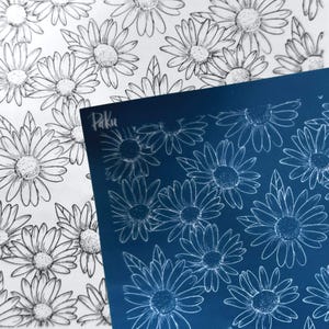 Daisies Silkscreen Stencil: Daisy Flower Silk Screen for Floral Polymer Clay Earring & Pendant Makers.