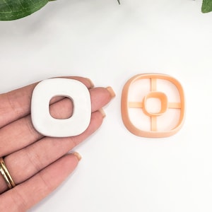 Weicher quadratischer Tonschneider: Abgerundetes Donut-Form-Schneidewerkzeug für Polymer Clay Ohrring- und Anhänger-Herstellung.