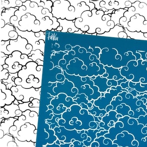 Clouds Silkscreen: Japanese-Inspired Stencil for Polymer Clay Earring & Jewellery Making
