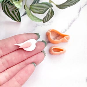 Love Bird & Wing Clay Cutter Set • Choose Single or Mirror Version • Christmas Robin Jewellery Pendant and Earring Makers Polymer Clay Tools