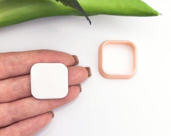 Square Rounded Clay Cutter: Polymer Clay Shape cutting Tool for Earring, Pendant & Jewellery Makers