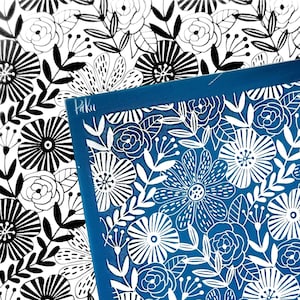 Funky Flowers Silkscreen Stencil: Floral Silk Screen for Polymer Clay Earring & Pendant Makers.