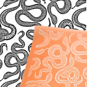 Snake Silkscreen Stencil: Halloween Print Silk Screen For Painting on Polymer Clay. Jewellery Makers' Tools.