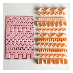 Clay Cutters Blades Choose Your Slicer Wavy Lines Stamp Polymer Clay Edge Pattern Cutter image 6