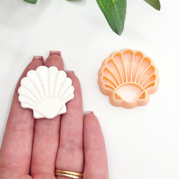 Clay Cutter Seashell • Embossed Inner Imprint Stamp Cutters • Shell Jewellery Earring Makers • Polymer Clay Tools UK •  Summer Beach Theme