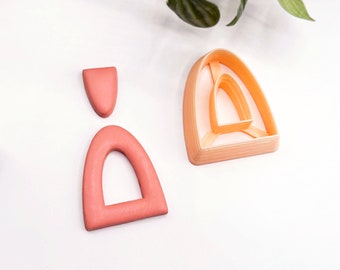 Curved Arch Clay Cutter, Donut Polymer Clay Cutting Tool for Earring and Pendant Makers UK. Arched Window Shape Mold.