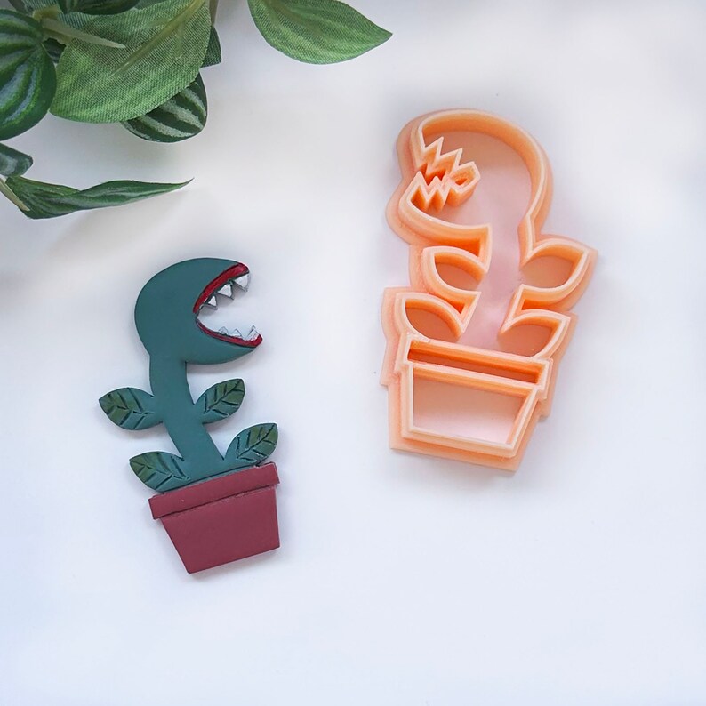 monster plant clay cutter, fly trap polymer clay cutting tool