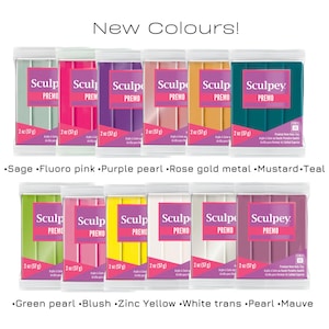 Sculpey Premo Polymer Clay 57g Bar - 2oz. Choose Your Colour. Modelling Clay for Handmade Jewellery Makers and Crafts. Fresh, New & Sealed image 2