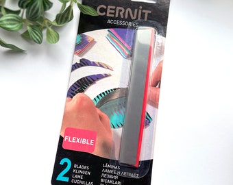 Cernit Flexible Blades, Set of 2 Slicers with Guard. Great Cutter Tool for Cutting Polymer Clay and Slicing all Art Clays.