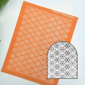 Snowflake Silkscreen Stencil. Winter UK Polymer Clay Tools for Handmade Earring & Jewellery Makers. Silk Screen Printing Christmas Craft.