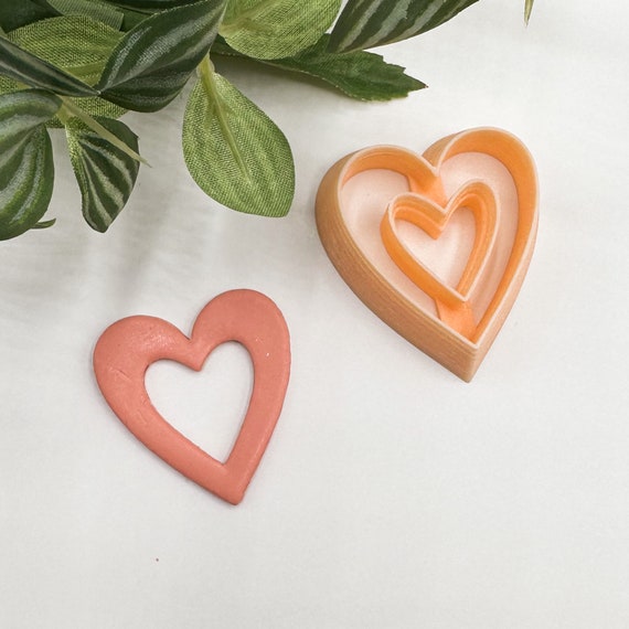 Heart and bow clay cutter, Valentine's day clay cutters - Lala Handmade  store