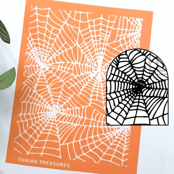Spider Web Silkscreen Stencil. Polymer Clay Tools for Jewellery Makers. Spiderweb Halloween Silk Screen Print for Painting.