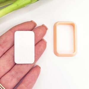 Rectangle Clay Cutter with Rounded Corners • Round Edges Earring and Jewellery Pendant Makers Shape Cutting Tools UK