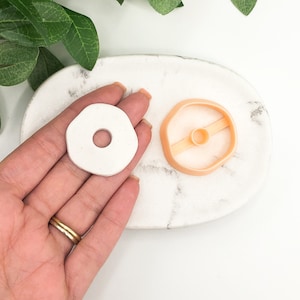 Clay Cutter Organic Circle Donut 2 • Small Cut Out Round Shape Cutters • Sharp Cutting Edge • Earring and Pendant Makers Polymer Clay Tools