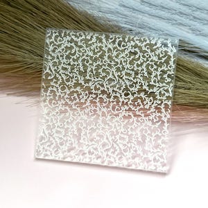 Sello acrílico con textura de hoja enrollable. Herramienta de estampación en arcilla polimérica para joyería y aretes.