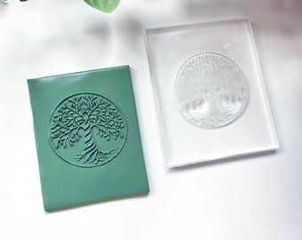 Textuurstempel levensboom: doorzichtige acryl polymeerklei gereedschap voor hanger, oorbellen makers