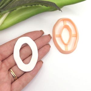 Organic Oval Donut Clay Cutter. Polymer Clay Molds for Jewellery Earring & Pendant Making. Handmade Makers Geode Shape Cutting Tools.