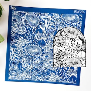 Floral Reef Siebdruck: Korallen Schablone für Ohrring- und Schmuckmacher aus Polymer Clay