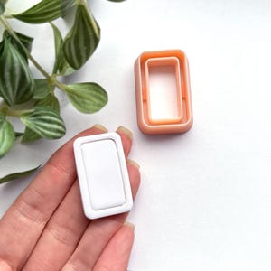 Rechteckiger Ausstecher für weiche Modelliermasse: Formwerkzeug zum Ausschneiden von Ohrringen und Schmuck aus Polymerclay