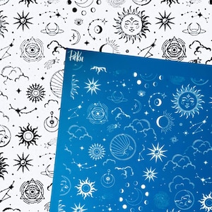 Sun & Moon Silkscreen: Celestial Stencil for Polymer Clay Jewellery Makers of Earrings UK