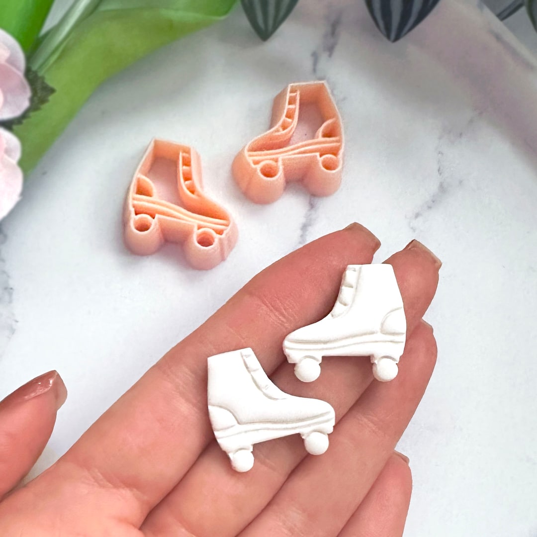 Roller Skates Clay Cutter Embossed Imprint Stamp Jewellery Etsy