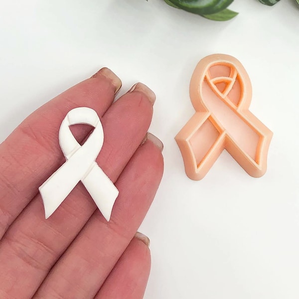 Awareness Ribbon Clay Cutter • Support Charity Symbol Shape • Polymer Clay Logo Tools • Earring Jewellery, DIY Brooch & Pin Makers