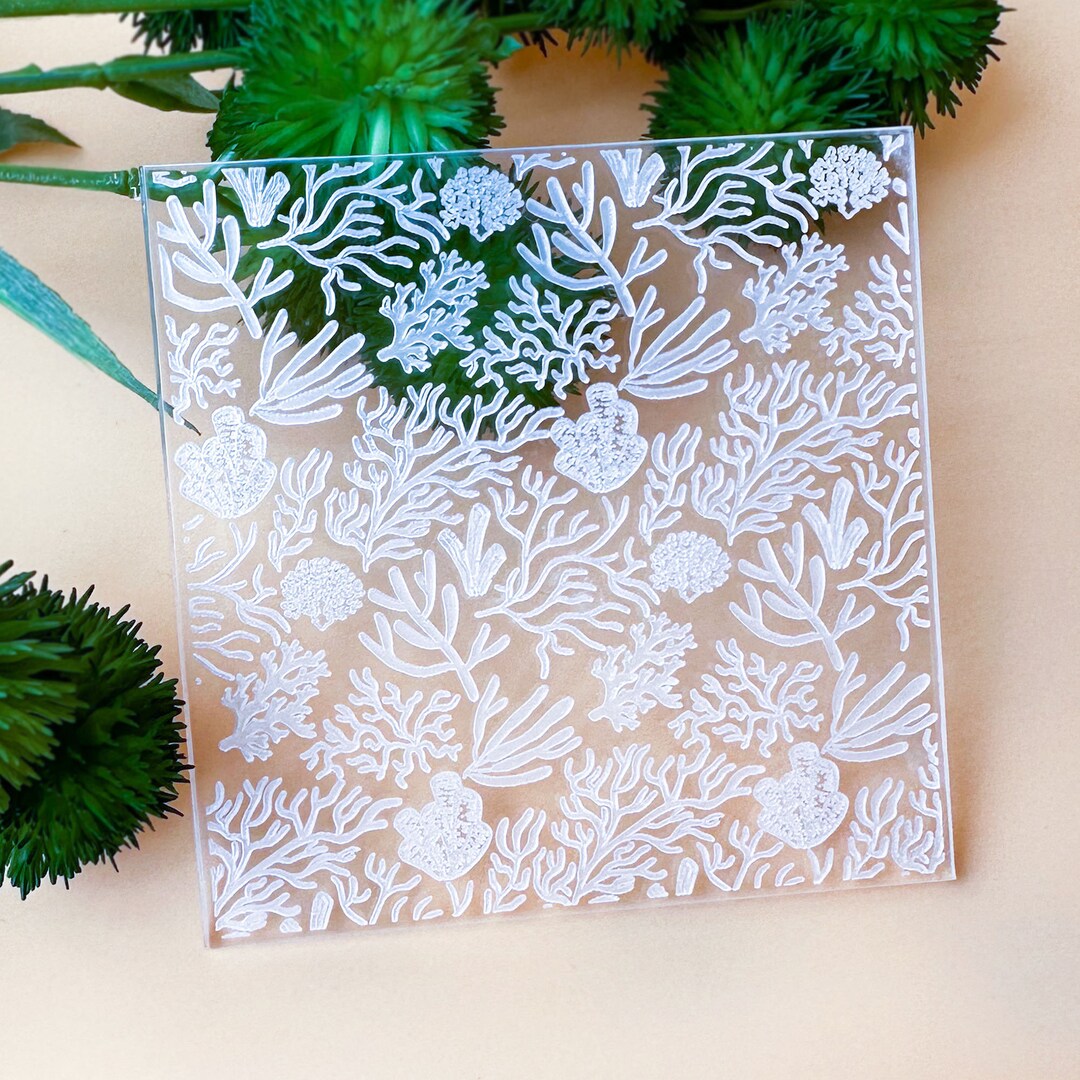 Coral Reef Clear Acrylic Embossing Texture Stamp • Debossed Plate ...