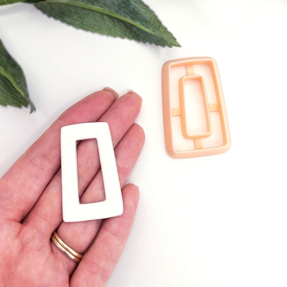 Rectangle Clay Cutter: Slightly Tapered Polymer Clay Shape Cutting Tool for Earring and Pendant Jewellery Makers UK.