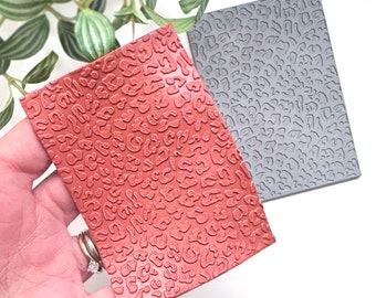 Leopard Print Texture Stamp. Animal Rubber Stamping Mat for Polymer Clay Jewellery & Earring Makers.