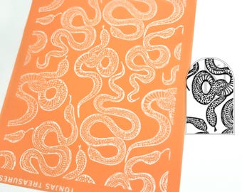 Snakes Silkscreen Stencil. Slithering Halloween Animal Print Silk Screen Printing Mesh For Painting on Polymer Clay. Jewellery Makers Tools.