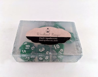PREORDER DND Dice Soap |TTRPG|Woodland Ranger Novelty Soap Bar|7 Piece Dice Set|Dungeons and Dragons Inspired|Gamer Gift
