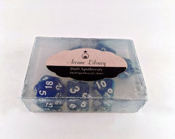 Arcane Library, D&D, Novelty Soap Bar, Mystery Dice Set, Spell Books, DnD Gifts, Game Master Gift, RPG Gift, TTRPG,