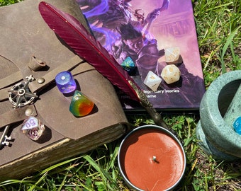 PREORDER Halflings Tavern CANDLE, Coffee Pastry FOOD Scent, Polyhedral Dice Set, Dungeons And Dragons Gamer Soy Wax Candle