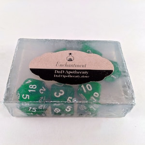 PREORDER Enchantment School of Magic Dungeons and Dragons Inspired Soap TTRPG with 7 Piece Dice Set Inside