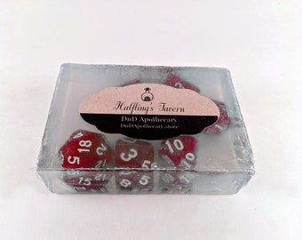 PREORDER Halfling's Tavern DND Soap Bar, Dungeons and Dragons, Inspired,7 Piece Dice Set,Bath Soap, RPG,Great Gamer Gift