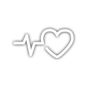 Heartbeat EKG Heart decal