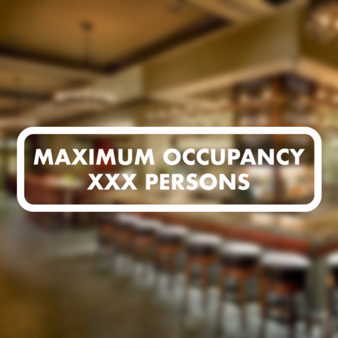 Maximum Occupancy (your Number) Persons Business Vinyl Decal Sticker - Etsy