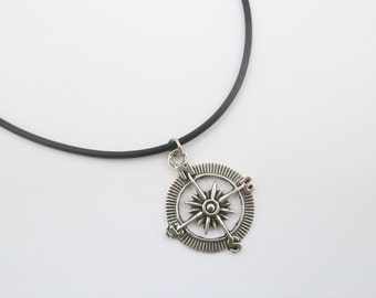 Compass cord necklace