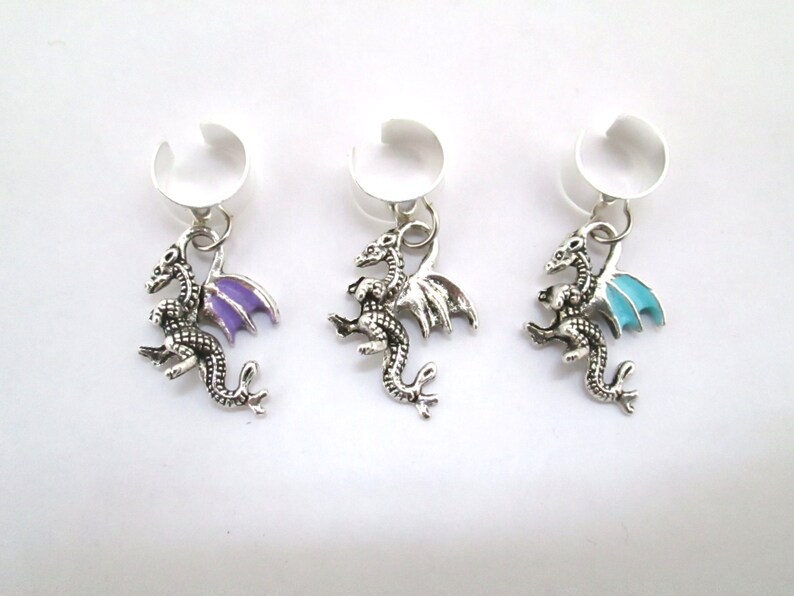 Tiny dragon mint ear cuff