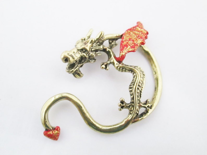 Gold Glitter Dragon Ear Cuff Earring Etsy