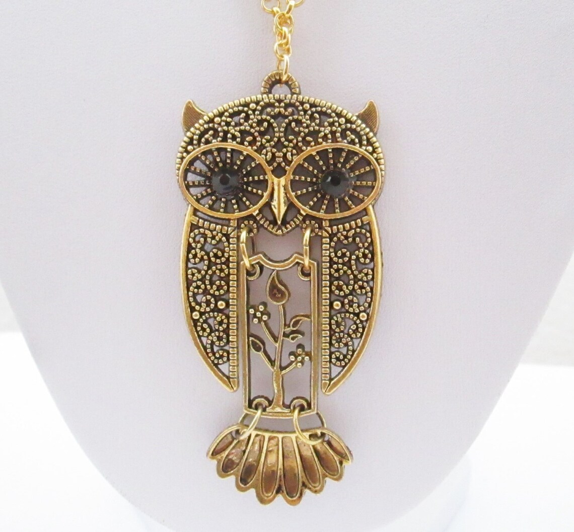 Owl pendant necklace owl necklaces for women owl chain Etsy
